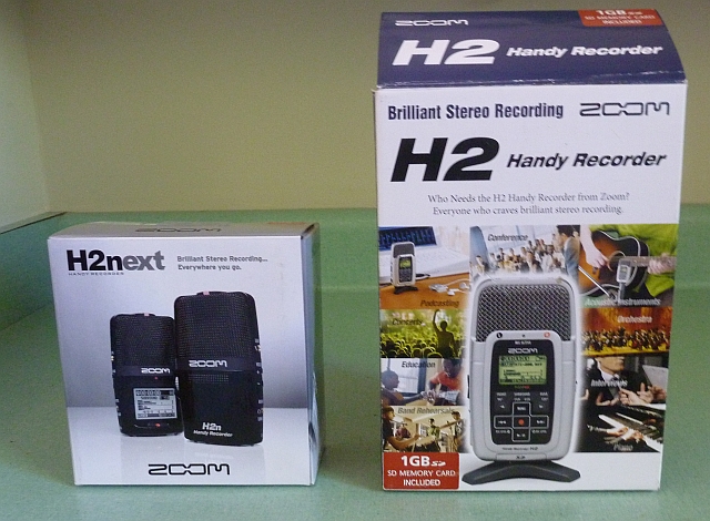 Zoom H2n and H2 Boxes side by side