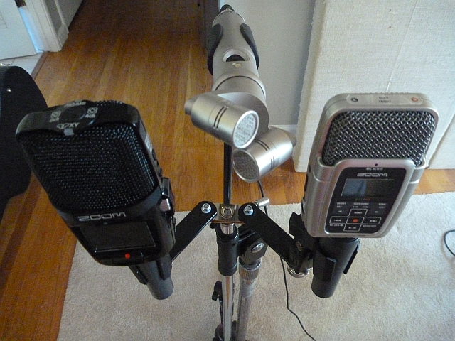 Mic and Recorders mounted side by side